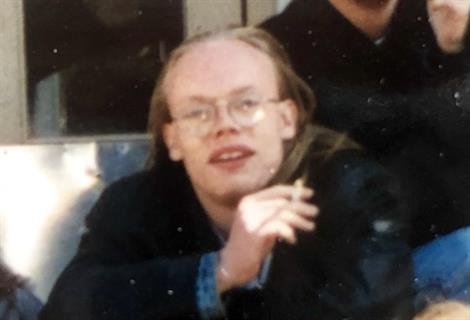 Ola Julén på Jakobsbergs Folkhögskola våren 1991. Fotograf okänd.