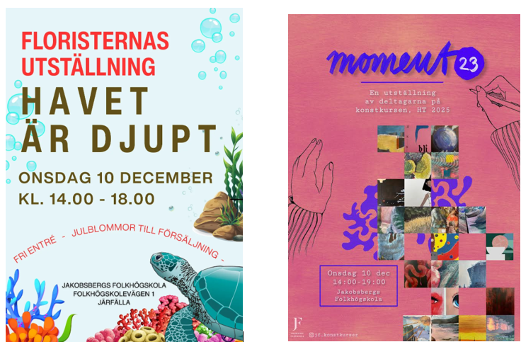 Florist- och konstutställning höstterminen 2025.