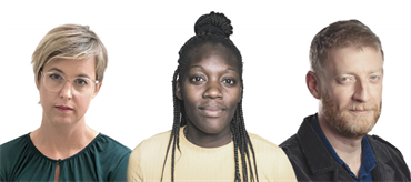 Lisa Pelling, Silvia Kakembo och Jesper Bengtsson från Arenagruppen är några av lärarna på kursen Att bilda opinion.